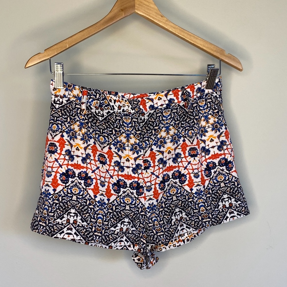 Topshop Printed High Waisted Shorts